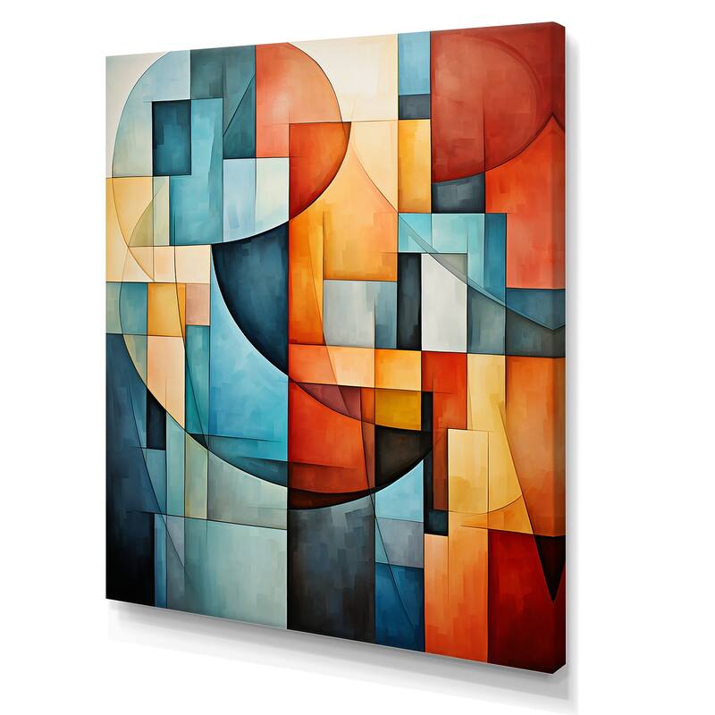Designart "Cubism Harmony Of Shapes I" Cubism Wall Art Bed Bath